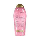 OGX Sensitive + Pink Sea Salt & Rosewater Sulfate-Free Soothing Body Scrub with Healing Rose Quartz, Gentle Exfoliating Daily Body Wash to Soften & Smooth Skin, 19.5 Fl Oz