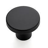 Ravinte 10 Pack Matte Black Cabinet and Drawer Knobs - 1-1/5 Inch Round Pulls for Kitchen, Dressers and Closets