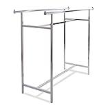 Econoco - Adjustable Double Bar Rectangular Hangrail Rack in Chrome