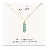 SmileBelle Jade Necklace for Women, Dainty Crystal Necklace With Jade Beads, Green Necklace Crystal Pendant Necklace as Birthday Gifts Ideas for Adults Women, Jade Jewelry as Crystals Gifts