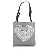 forensic science criminal and civil law fingerprint heart Tote Bag