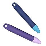 Kid-Friendly Pens for Touch Screens - 2 Pack of Purple and Blue Stylus Pens Compatible with Kindle, iPad, iPhone