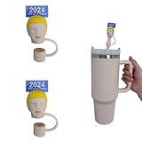 Trump 2024 Merchandise - Trump 2024 Flags Staw Toppers For Dad Gifts Stanley, Cup Accessories For 30oz 40oz Water Tumbler Bottle Lid Silicone Stopper