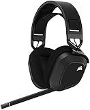 CORSAIR HS80 RGB WIRELESS Multiplatform Gaming Headset - Dolby Atmos - Lightweight Comfort Design - Broadcast Quality Microphone - iCUE Compatible - PC, Mac, PS5, PS4 - Black