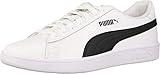 PUMA Men's SMASH V2 LEATHER Sneaker, Puma White-Puma Black, 12