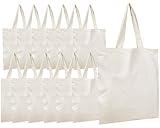 Simpli-Magic Canvas Tote Bags, 13"x15", Pack of 15, Natural