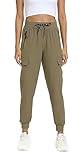 Rrosseyz Womens Cargo Pants with Pockets-Lightweight Quick Dry Waterproof Hiking Pants for Travel Casual Athletic and Outdoor(Khaki,XL)