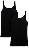 Amazon Essentials Women's Slim-Fit Thin Strap Tank Top, Pack of 2, Black, X-Large