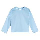 Gerber Unisex Baby Toddler UPF 50+ Long Sleeve Rashguard Swim Shirt, Light Blue, 6-9 Months