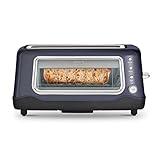 DASH Clear View Toaster: Extra Wide Slot Toaster with See Through Window - Defrost, Reheat + Auto Shut Off Feature for Bagels, Specialty Breads & other Baked Goods - Grey