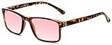 Calabria Pink FL-41 Tinted Reading Glasses +1.75 Tortoise Havana Light Sensitivity Outdoor Indoor Photophobia Eyeglass