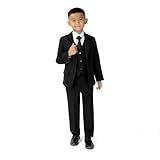 Spring Notion Big Boys' Modern Fit Black Suit Set 08