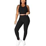 Nimsruc Workout Sets For Women 2 Piece Outfits Sexy Jogging Suits Summer Casual Sweatsuits Bodycon Tracksuits Black XL