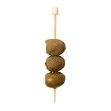 3.5 Inch Cocktail Picks, 100 Disposable Appetizer Skewers - Cylinder Top, Sturdy, Natural Bamboo Decorative Toothpicks, For Barbeques, Parties, Or Buffets