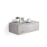 Mobili Fiver, Riccardo Floating nightstand, Concrete Effect, Grey, Made In Italy