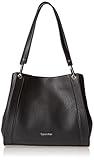 Calvin Klein Reyna Novelty Triple Compartment Shoulder Bag, Black/Silver Combo