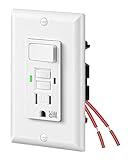 DEWENWILS 15A GFCI Switch Outlet Combo, Tamper-Resistant GFCI Electrical Outlet, 15 Amp GFCI Outlet, Weather Resistant Ground Fault Circuit Interrupter, Self-Test with LED Indicator, ETL Listed, White