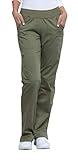 Cherokee Workwear Revolution Pull-On Scrub Pants for Women Petite, Soft Stretch, WW110P, M Petite, Olive