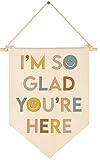 I'm So Glad You're Here-Classroom Decor-Inclusive Classroom Decor-Welcome Gift-Teacher Gift-Canvas Hanging Pennant Flag Banner Wall Sign Decor Gift-Birthday Christmas Gift