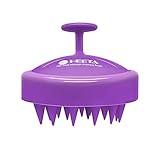 HEETA Scalp Massager Hair Growth, Scalp Scrubber with Soft Silicone Bristles for Hair Growth & Dandruff Removal, Hair Shampoo Brush for Scalp Exfoliator, Purple