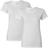 Gildan Women's Heavy Cotton T-Shirt, Style G5000L, 2-Pack, White, X-Large