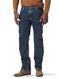 Wrangler Authentics Men's Regular Fit Comfort Flex Waist Jean, Dark Stonewash, 36W x 32L