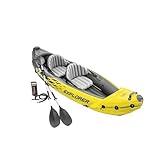 Intex 68307EP Explorer K2 Inflatable Kayak Set: Includes Deluxe 86in Kayak Paddles and High-Output Pump – Adjustable Seats with Backrest – Removable Skeg – 2-Person – 400lb Weight Capacity