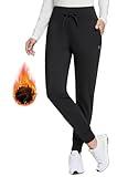 BALEAF Women's Sweatpants Fleece Lined Pants High Waisted Sweat Pants Winter Thermal Ski Hiking Joggers Black L