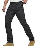 FREE SOLDIER Men's Cargo Pants Water Resistant Ripstop Tactical Pants for Men Work Pants Lightweight Outdoor Hiking Pants Men (Classic Black 32W/30L