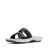 Clarks Women's Breeze Piper Slide Sandal, Black, 9