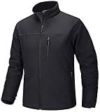 TACVASEN Men's Tactical Jackets Softshell Fleece Lined Coats for Winter Water Resistant, Black, XL