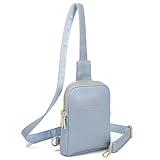 INICAT Small Crossbody Sling Bags for Women Vegan Leather Cell Phone Purse Fanny Packs for Women Men(Light Blue)