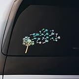 Dandelion Flying Sticker Vinyl Decal Notebook Car Window Laptop 8" x 5.5" | Holographic |