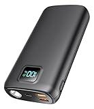 Portable-Charger-Power-Bank - 40000mAh Power Bank PD 30W and QC 4.0 Quick Charging Built-in Bright flashlight LED Display 2 USB 1Type-C Output for Most Electronic Devices on The Market(Carbon Black)