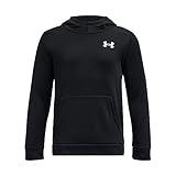 Under Armour boys Armour Fleece Graphic Hoodie, (001) Black / / White, Large