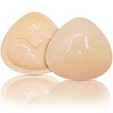 Bra Pad Inserts Double-Sided & One-Sided Sticky Bra Instant Push Up Sport Bra Cups Inserts for Bikini Swimsuit Dress (Beige_01_Double-Sided Adhesion, C/D)