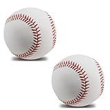 OMYOPY 2 Pack Blank Hard Baseballs Solid Cork Core, 9 Inch Baseball Balls Unmarked Autographs Baseball for League Play, Pitching, Hitting, Batting, Fielding, Autograph, Gifts