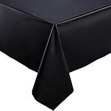 Blue Sky Black Plastic Table Cover 54"x108" Inches - Disposable 1 Count | Durable & Elegant Design for Parties & Events