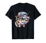 Funny Fishing & Fisherman Gift American Flag T-Shirt