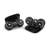 FreeSkates Portable Roller Road Drift Skates Plate, with Aluminum Alloy Deck Non-Slip, Board Split Skateboard with PU Wheels High-end Bearings(Black)