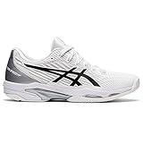 ASICS Women's Solution Speed FlyteFoam 2 Tennis Shoes, 9, White/Black