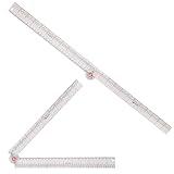 SINGER 24-Inch Folding Ruler with Precision Marking & Grid Lines for Sewing, Quilting, Crafting & Patternmaking - Clear Metric Ruler - Zero-Centering, 15 Increment Quick Angle Ruler, Folds to 12”