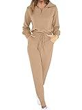 ANRABESS Women's Two Piece Outfits Sweater Sets Long Sleeve Zip Up Knit Pullover Jogger Pants Tracksuit 2024 Fall Lounge Sets X-Large