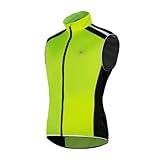 CGLRybO Men's Cycling Bike Vest High Reflective Running Vest Windproof Lightweight Sleeveless Outdoor Sports Jacket（Green,3XL）