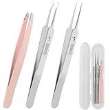 WSYUB Blackhead Remover Tweezers,Ingrown Hair Tweezers, Precision Blackhead Pimple Extractor, Cell Clips Tweezers, Tweezers for Women Facial Hair