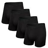 BAMBOO COOL Men's Underwear Boxer Briefs Soft Breathable Performance Underwear for Men 4 Pack (L)