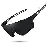 STORYCOAST Polarized Sports Sunglasses for Men Women,Bike Glasses Driving Fishing Cycling Mountain Bike Sunglasses UV400 Protection Matte Black Frame-Gray Lens