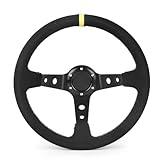 14 Inch 350mm Car Steering Wheel Suede Leather Drift Racing Game Steering Wheel Universal