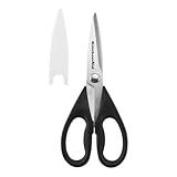 KitchenAid All Purpose Kitchen Shears with Protective Sheath for Everyday use, Dishwasher Safe Stainless Steel Scissors with Comfort Grip, 8.72-Inch, Black