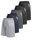 5 Pack Athletic Gym Mens Shorts - Workout Black Quick Dry Basketball Shorts with Pockets for Running Casual Activewear